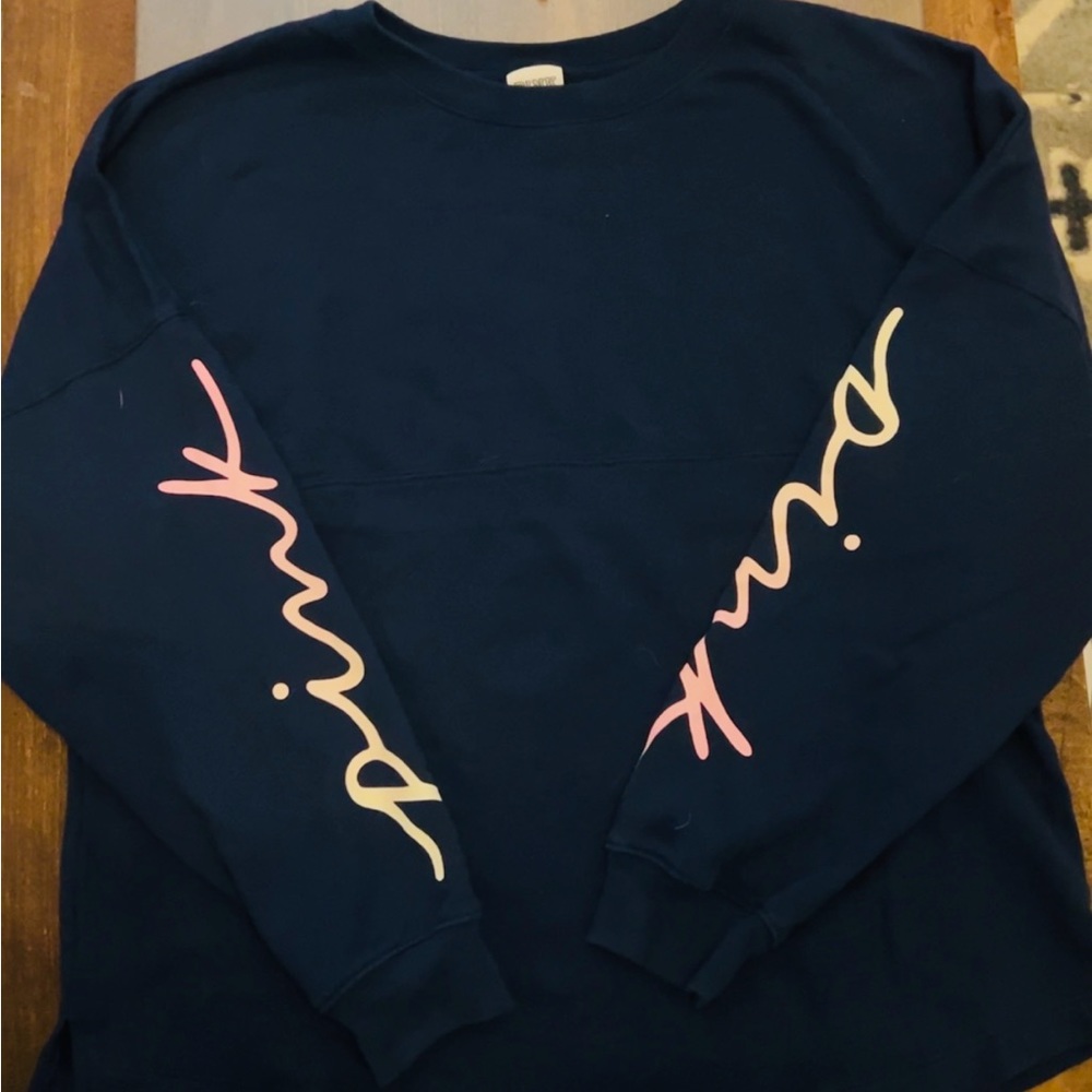 VS Pink Crewneck ~ Ombré Lettering on Sleeves